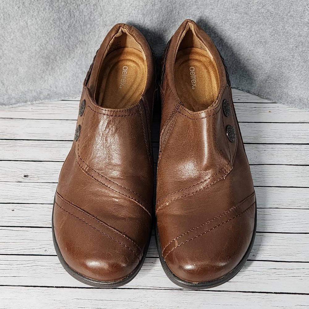Aetrex‎ Karina Shoes Womens Size 10.5 Leather Comfort Slip On Walking DM502WM